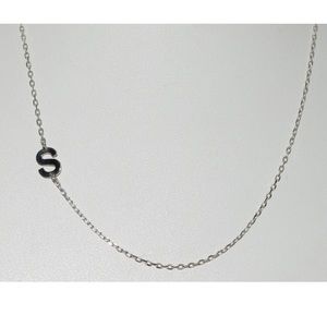 Sterling Silver 14inch Initial S Necklace